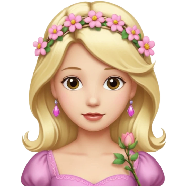 Princess with floral hairpin emoji