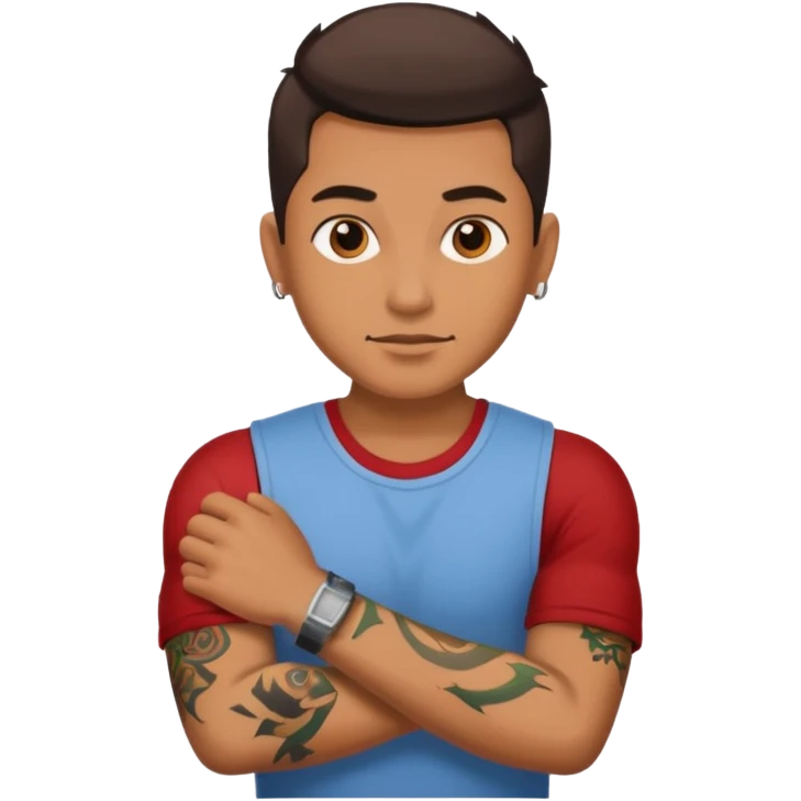 man with tattoo emoji