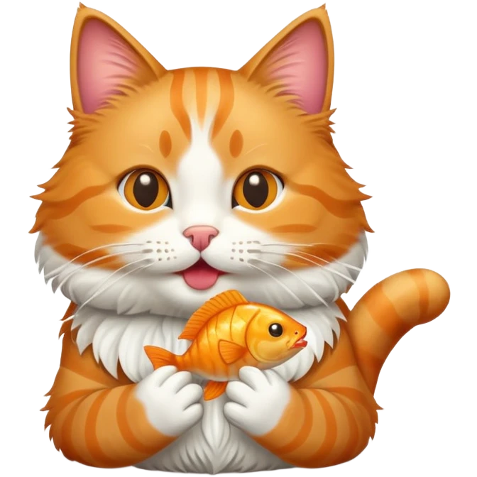cat with fishy treat emoji