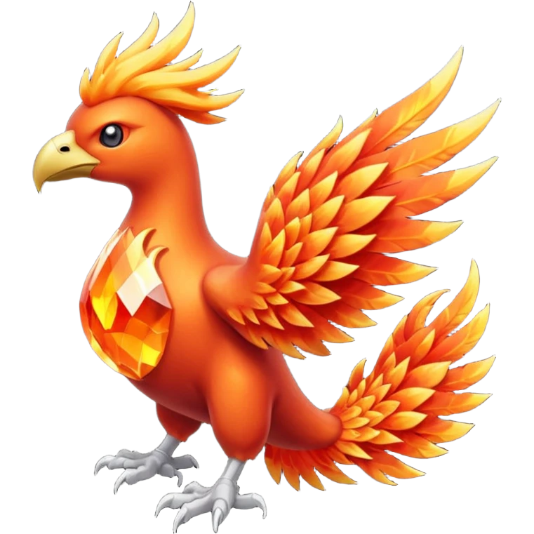 Pokemon legendary laranja and red crystal moltres emoji