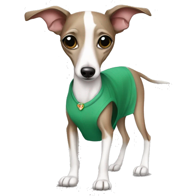 Italian greyhound wearing dress emoji