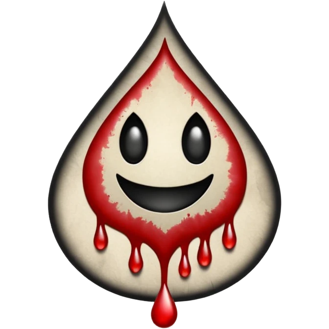 Minimalist emoji-style sticker of a gothic paper with “your soul” in blackletter, desaturated blood drop as signature, grayscale ink and parchment texture



 emoji