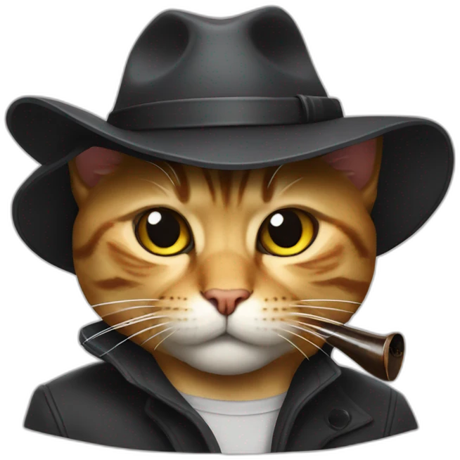 gangster cat with a pipe emoji