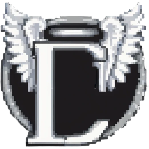 Letter C in multiple shades of gray from light to dark, 50 shades of gray C, with angel halo emoji