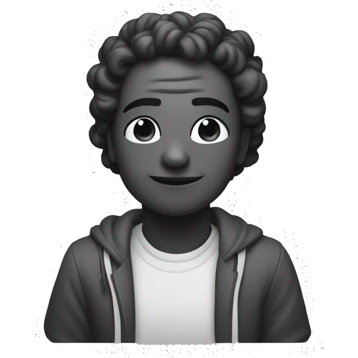 Mind blowing in monochrome emoji