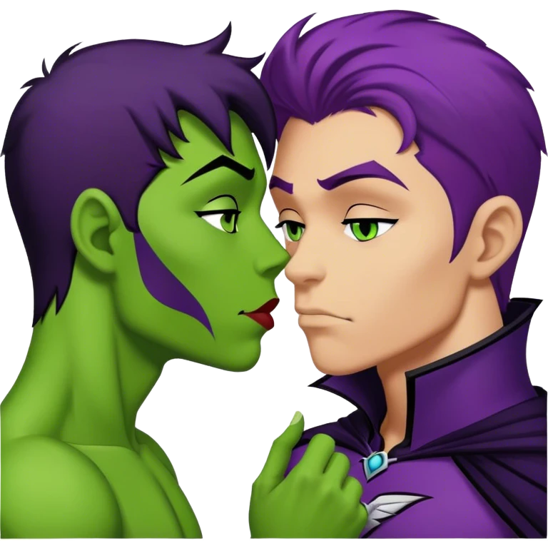 Beast boy kiss raven emoji