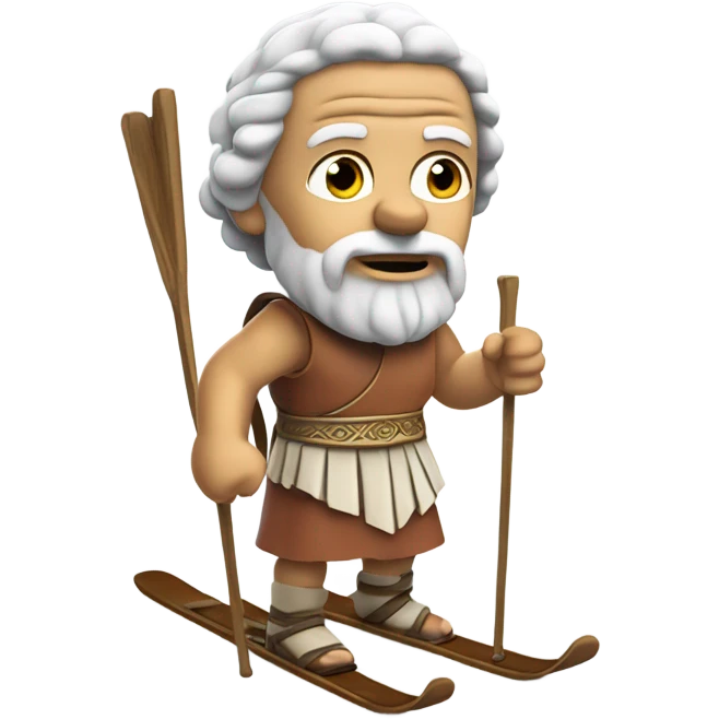 Socrates on mountain skis emoji