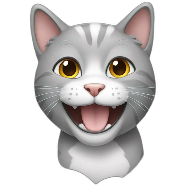 a gray smiling cat emoji