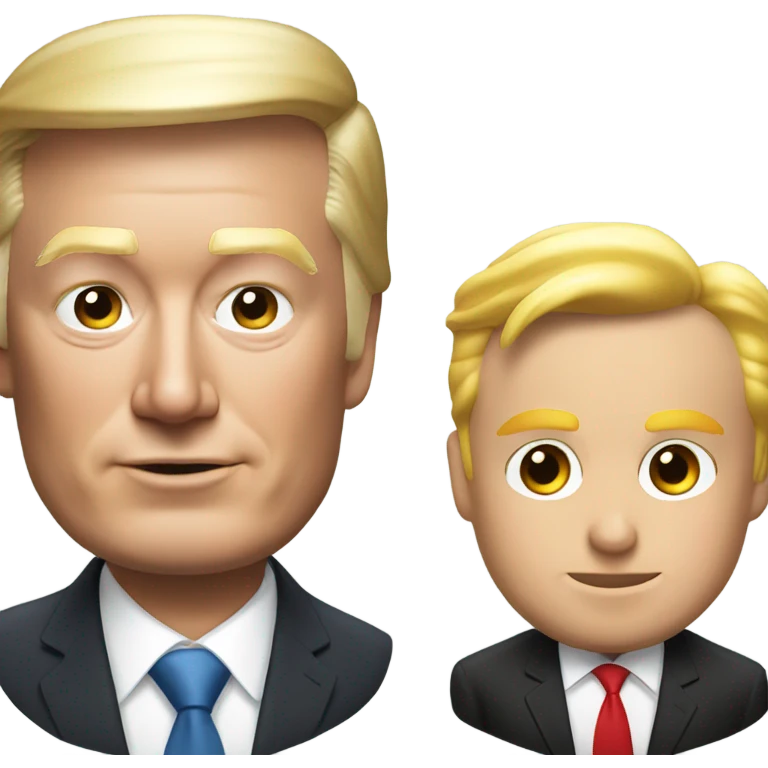 Headshots of Elon musk, Donald trump  emoji