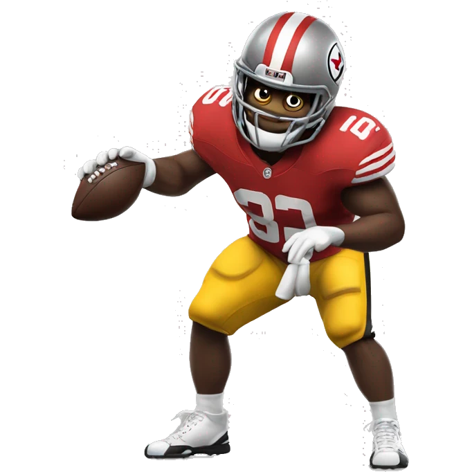 Brutus the buckeye wearing a Pittsburgh Steelers jersey emoji