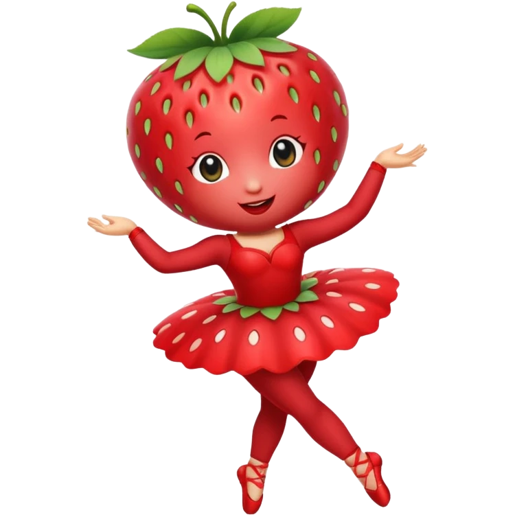 Strawberry fruit dancing ballet emoji
