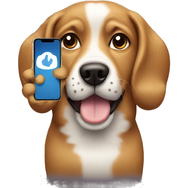 Dog with a iphone emoji