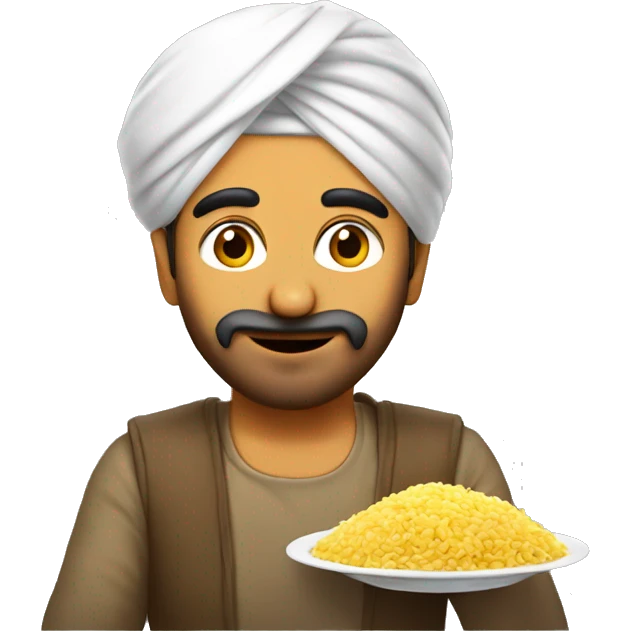 a punjabi man eating poha emoji