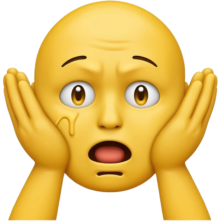 A normal yellow face emoji but it’s choking itself with its hands emoji