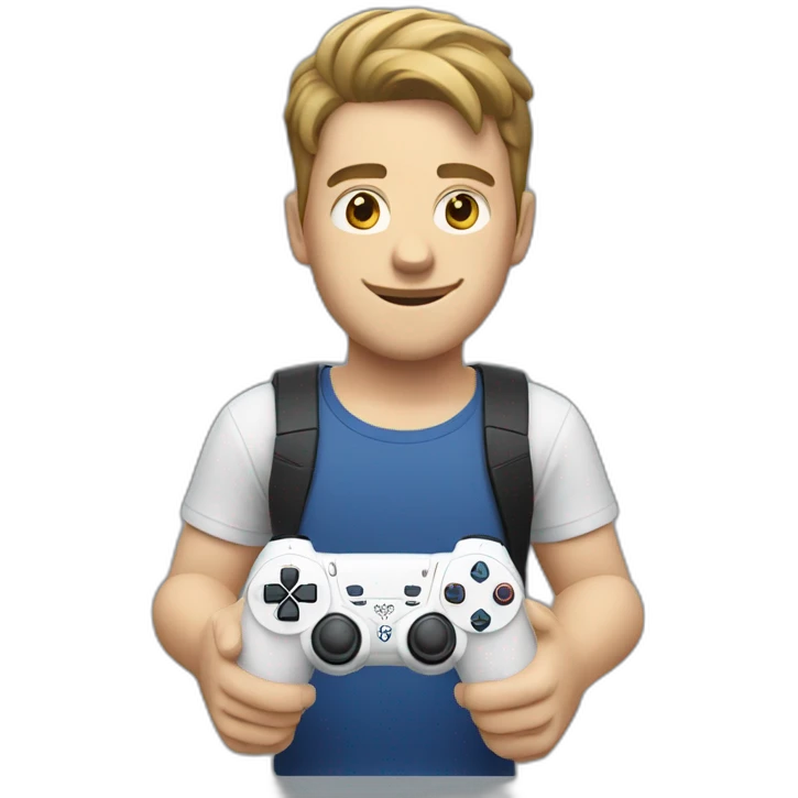 a white guy playing playstation 5 emoji