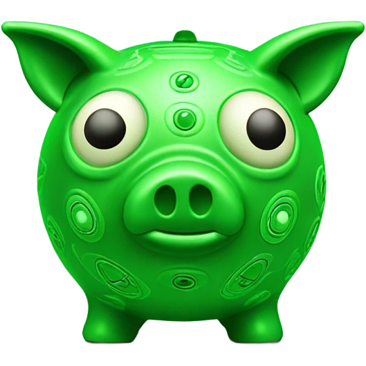 alien green piggy bank money  emoji