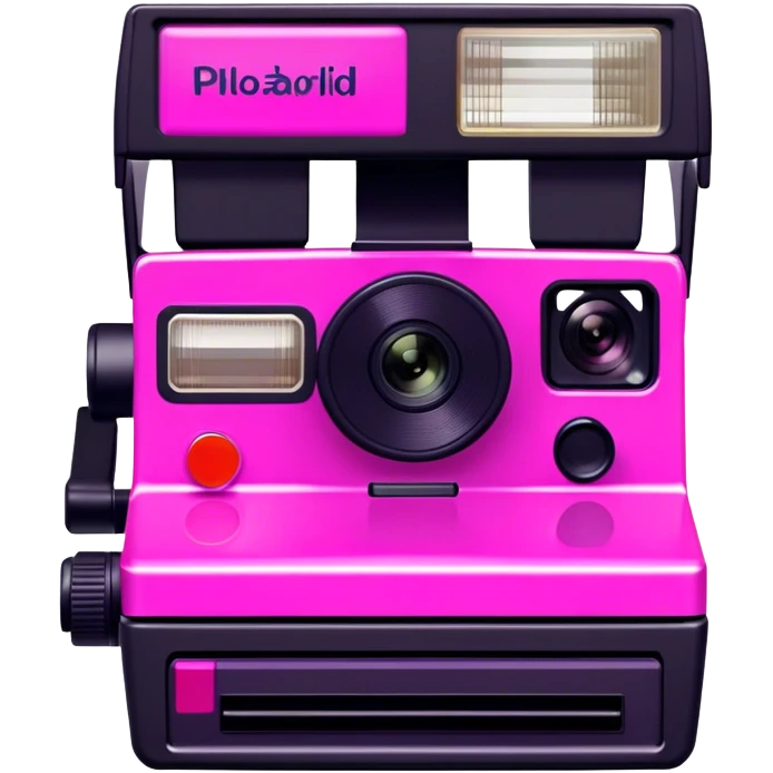 Pink, black, and purple Polaroid 637 Spice Cam camera emoji