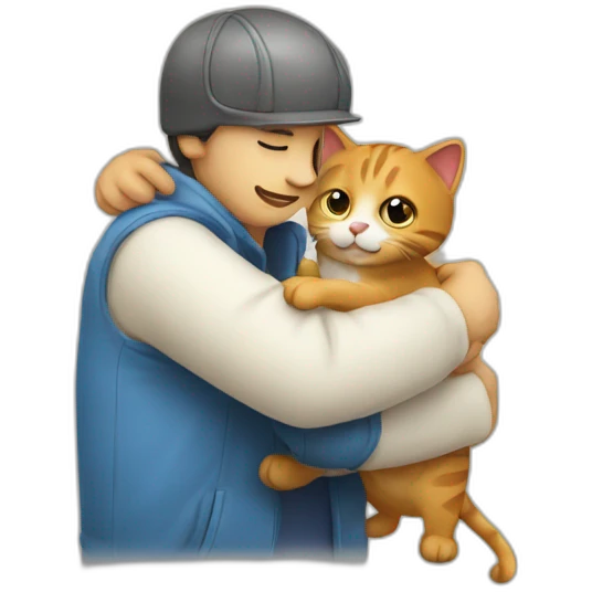 cat and programmer hugging emoji