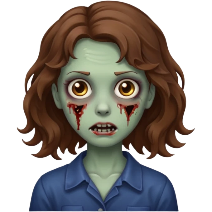 zombie girl tale brown hair wavy emoji