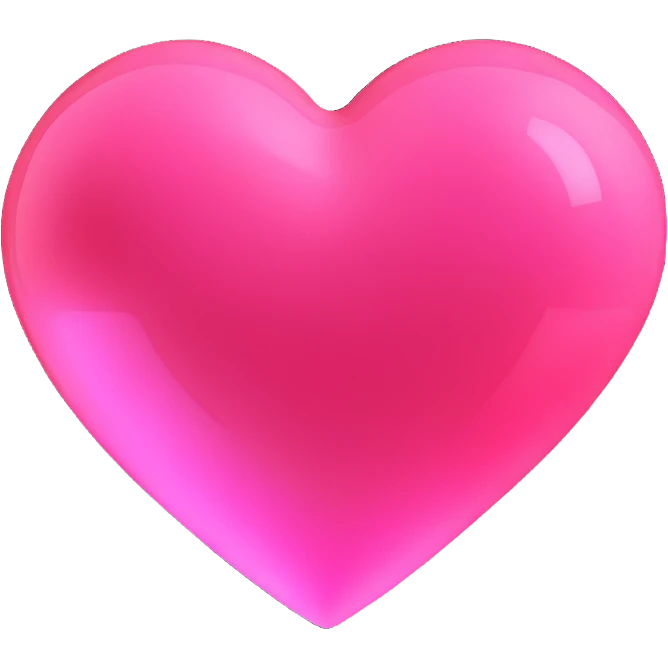 3D emoji style pink heart with glowing neon effect emoji