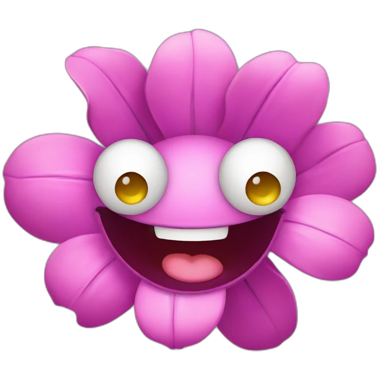 happy flower with eyes emoji