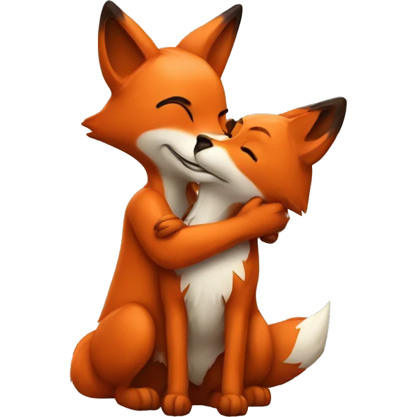 a kissing fox emoji