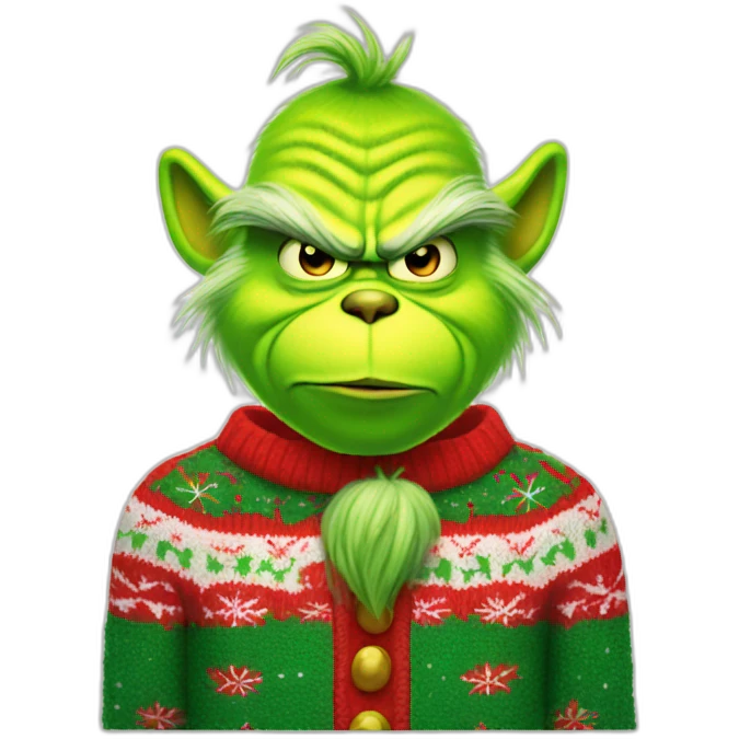 grinch in an ugly sweater emoji