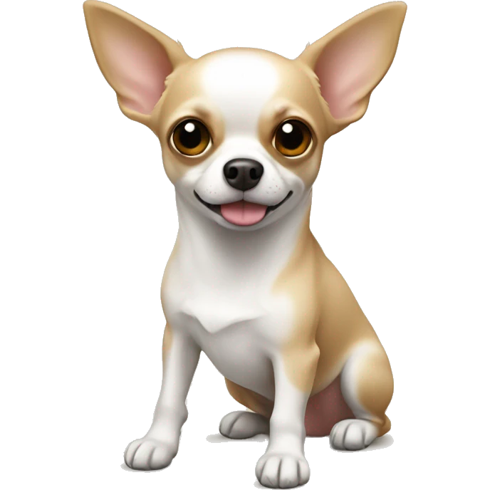 chihuahua branco e bege gordinho emoji