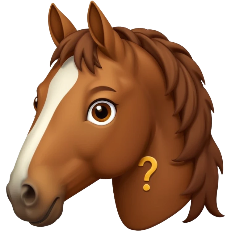 Confused horse with question marks emoji