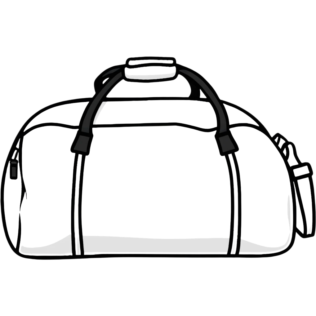 all white duffle bag with white strap emoji