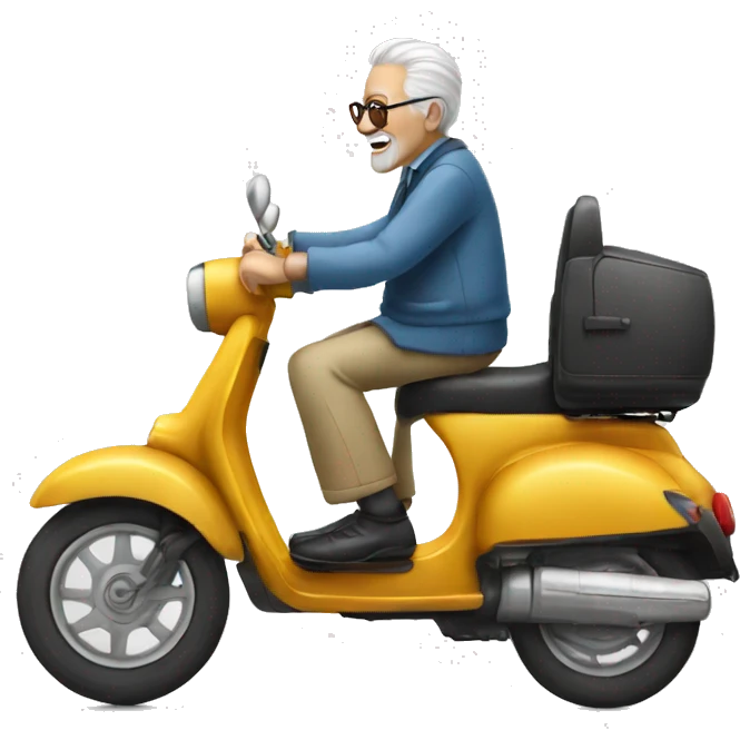 old man riding a scooter emoji