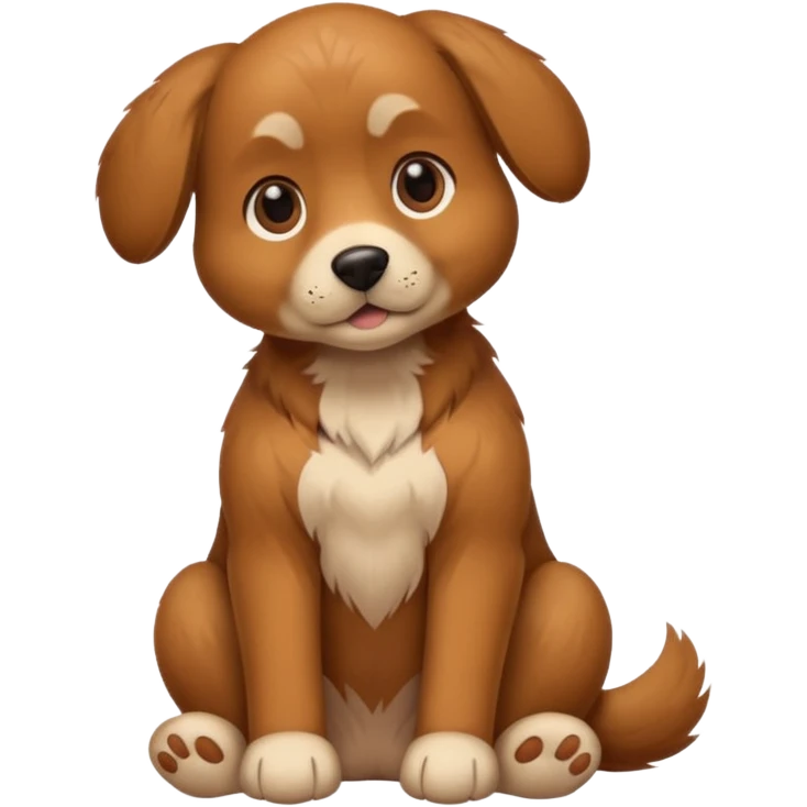 Dog sitting like a human with paw  by its chest emoji