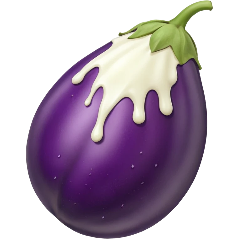 White glue coming out of an eggplant  emoji