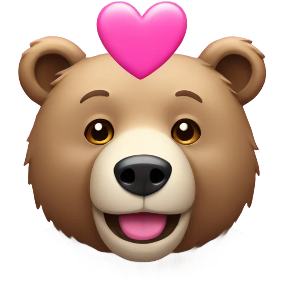 Bear with pink heart emoji