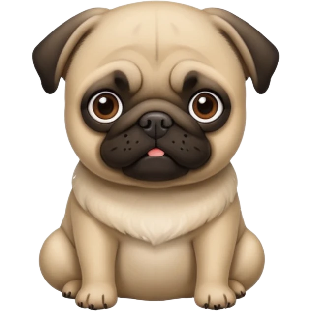 Pug fofo com pote de ração sem nada dentro emoji