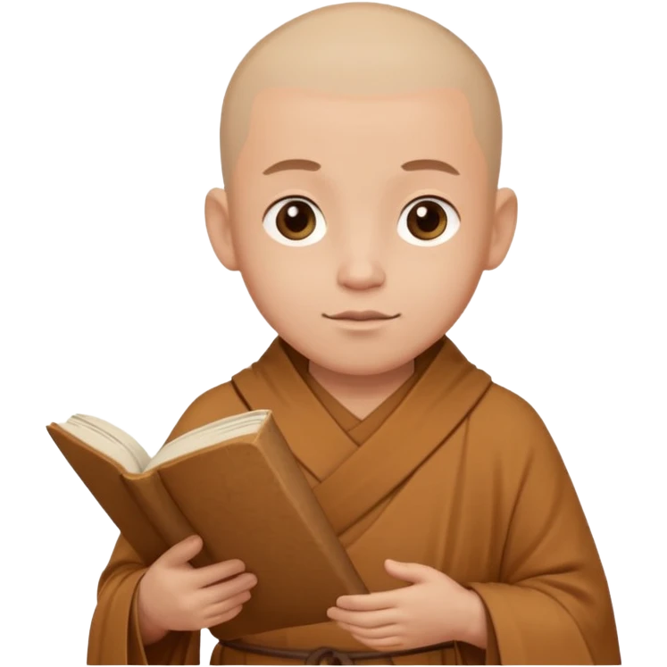A gentle monk in simple robes, holding a scroll with serene expression.
 emoji