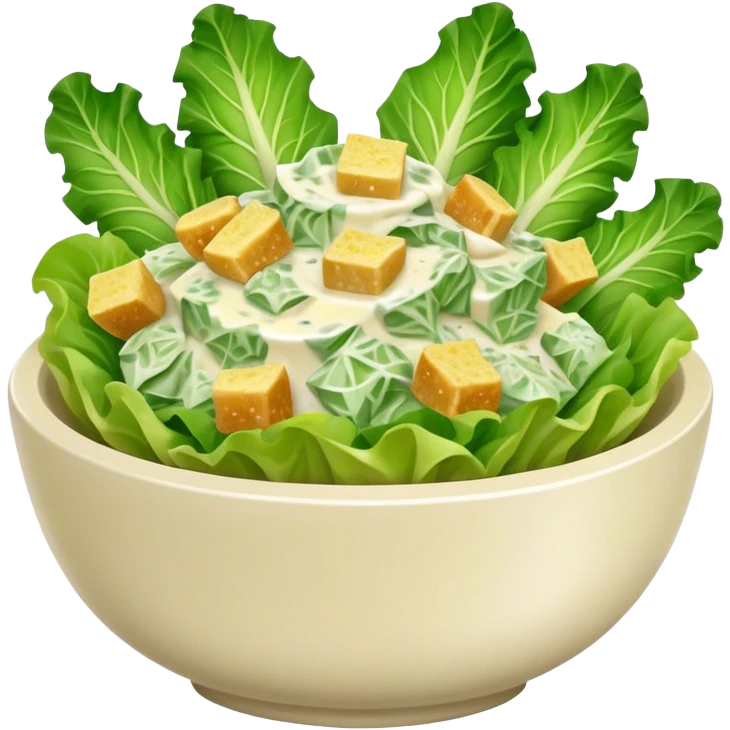 Caesar salad in a ceramic bowl emoji