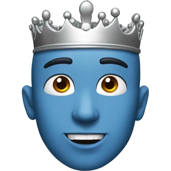 Man no Hair blue skin drooling and a Crown emoji