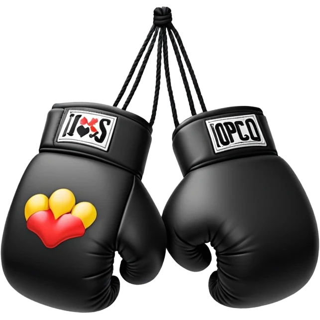 Genera un emoji de guantes de boxeo negros emoji