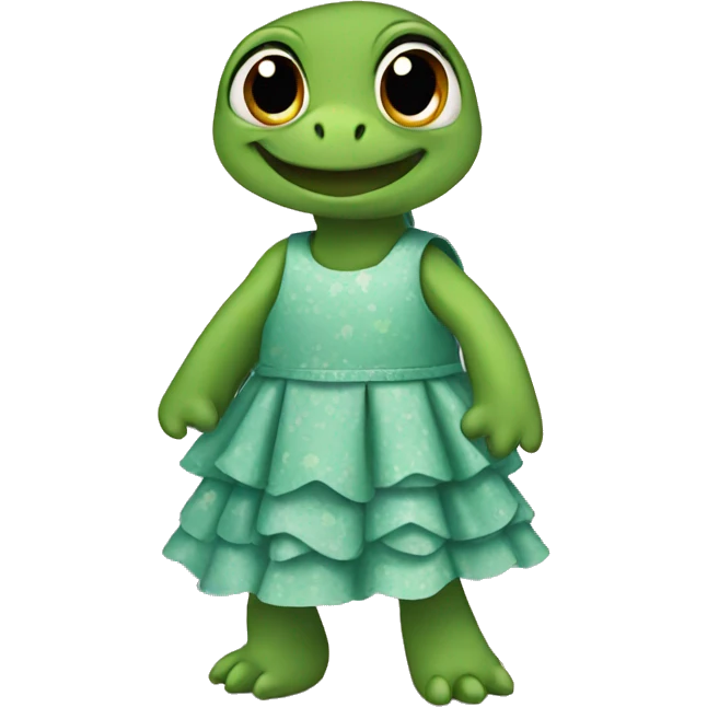 A turtle wearing a dress emoji