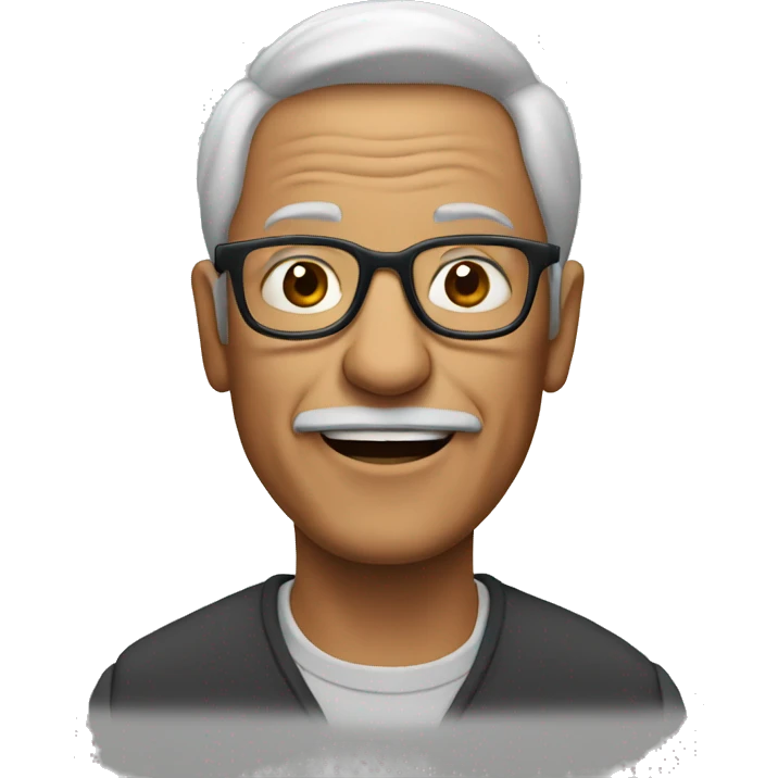 man around 60 years with glasses emoji