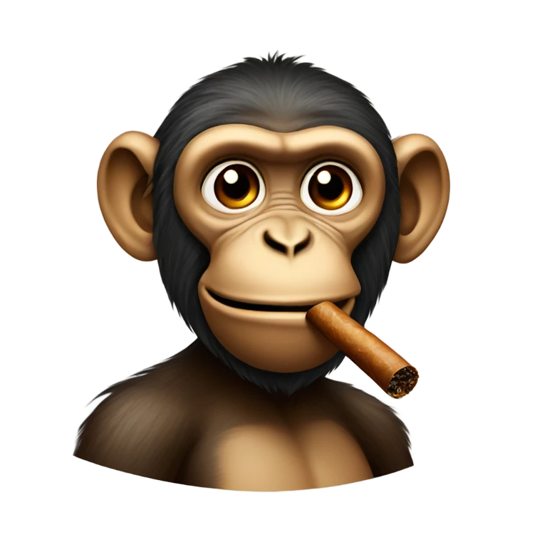 Monkey smoking cigar emoji