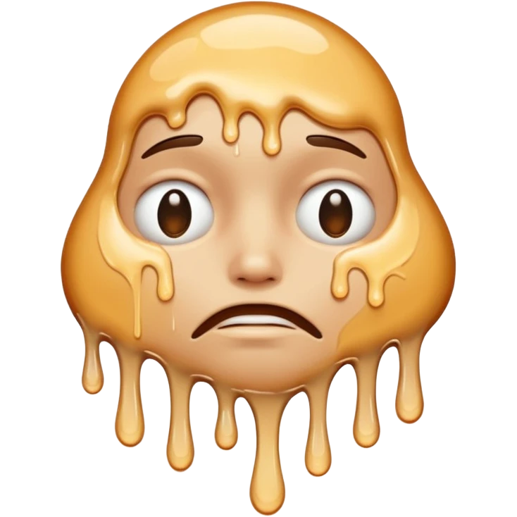 una faccina che si scioglie insinee a un liquido bianco emoji