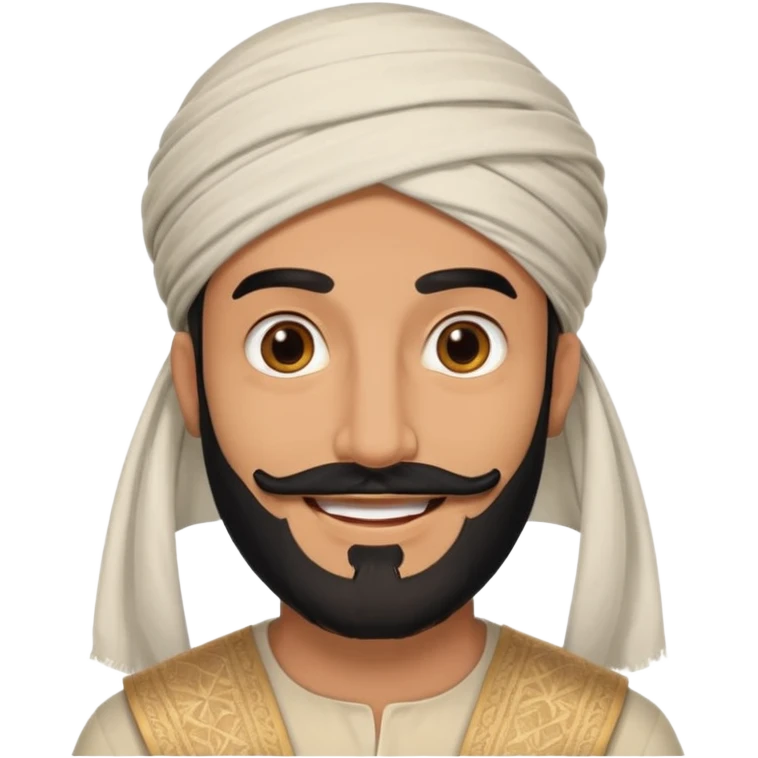 arab with black beard and defined jaw emoji