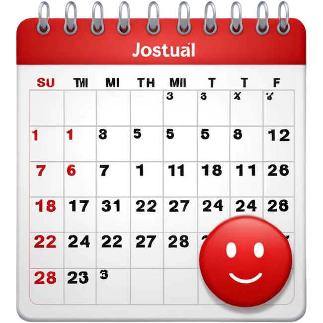Wall calendar with red circled date emoji