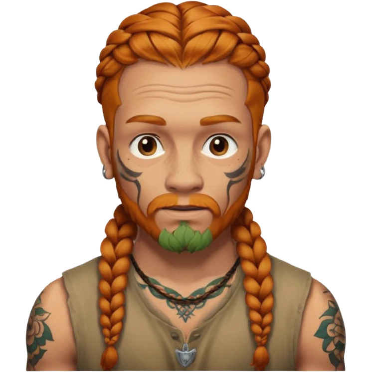 thick very hardginger braids man old very tattoed  emoji