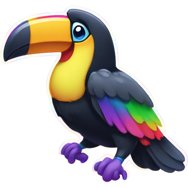 Lisa Frank rainbow toucan  emoji
