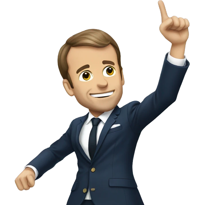 Macron qui fait un dab emoji