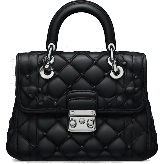 Deep black dior purse with gothic    emoji