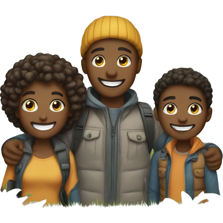 smiling friends outdoors together emoji